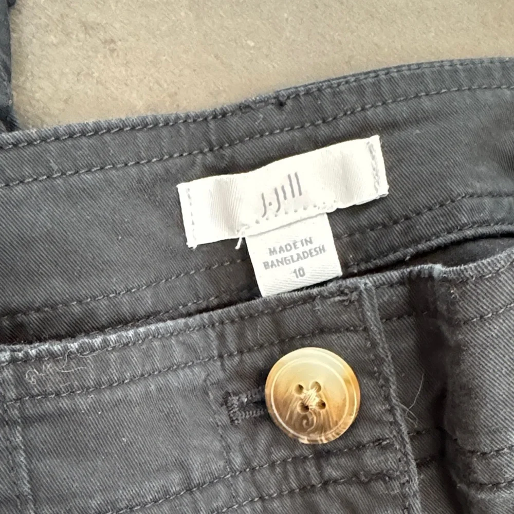J. Jill Women’s Cuffed Chinos Pants Classic Black Casual Front Pockets Size 10